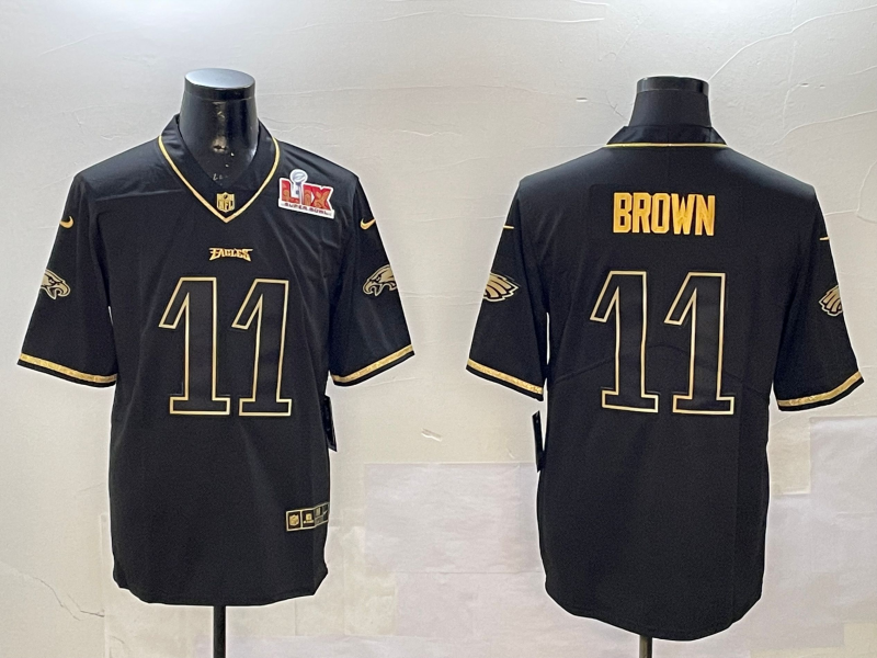 Men Philadelphia Eagles #11 Brown black 2025 Nike NFL jersey style 010->philadelphia eagles->NFL Jersey